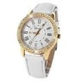 thumbnail image 5 of Bling Gold Women Leather Strap Quartz Wrist Watch White, 5 of 8