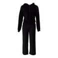 thumbnail image 5 of Gaexia Velvet Tracksuit For Girls Cozy Fall Winter Outfit With Hooded Sweatshirt And Jogger Pants Casual Two Piece Athletic Wear,Black,7-8 Years, 5 of 5