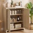 thumbnail image 6 of ARKANTOS Rattan Sideboard Cabinet with 1 Adjustable Shelf, Light Natural Oak, Set of 2, 6 of 10