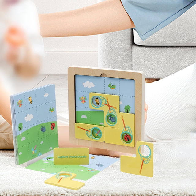 BELOVING Cartoon Wooden Puzzle Challenge Preschool Learning Educational Animal Jigsaw for