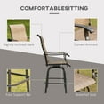 thumbnail image 4 of Outsunny Set of 2 Outdoor Swivel Bar Stools with Armrests, Bar Height Patio Chairs with Steel Frame for Balcony, Poolside, Backyard, Brown, 4 of 9