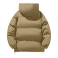 thumbnail image 4 of QHRMKOG Men Coats Winter Warm Thicken Puffer Jacket Waterproof Hooded Jackets Fashion Cotton-Padded Outerwear Brown L, 4 of 4