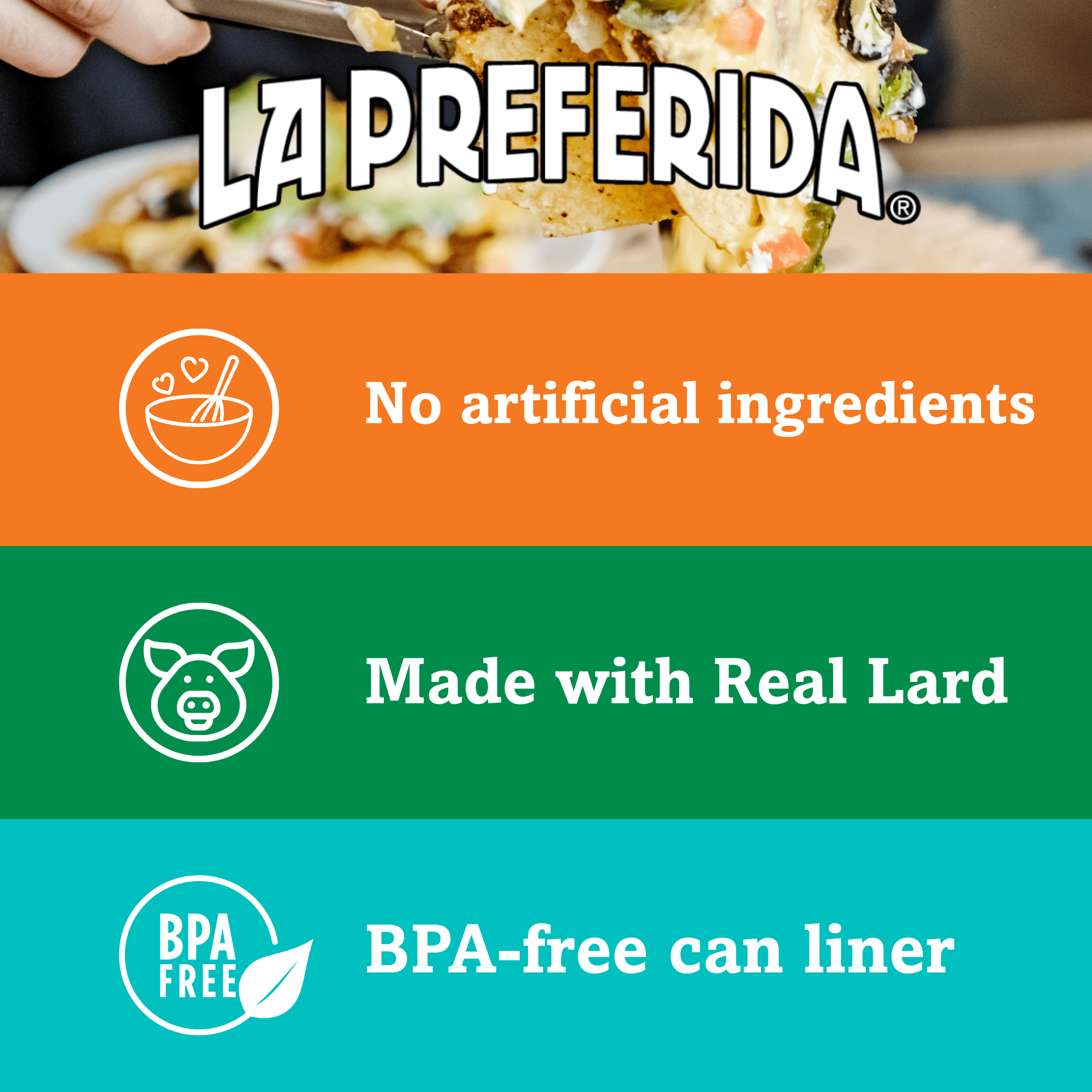 (6 pack) La Preferida Refried Beans with Mild Green Chiles, 16 oz