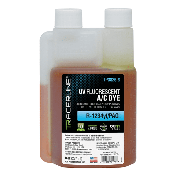 Tracer Products 8 oz (237 ml) bottle OEM-Grade R-1234yf/PAG dye