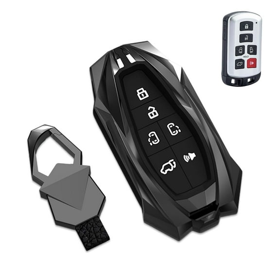 Zinc Alloy Key Fob Case Cover Shell Smart Key Holder Protector Compatible for Toyota Sienna HYQ14ADR 2011-2020