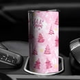 thumbnail image 3 of 20oz Pink Christmas Tree Pattern Skinny Tumblers Stainless Steel Tumbler with Lid and Straw,Vacuum Insulated Double Wall Travel Tumbler Cups with Cleaning Brush for Coffee,Tea, 3 of 6