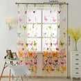 thumbnail image 2 of Living Room Window Curtain Washable Floral Voile Drape Butterfly Sheer Curtain, 2 of 10