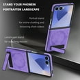 thumbnail image 3 of ELEHOLD Case for Samsung Galaxy Z Flip 7, Shockproof Magnetic Leather Phone Case with Stand, Compatibility with Mag Safe Accessories,Purple, 3 of 6