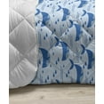 thumbnail image 3 of Whales Down Alternative Comforter, Waves Underwater Fish Big Mammal Motifs Pattern on Plain Backdrop, Microfiber Quilt for All Season, 5 Sizes, White and Dark Ceil Blue, by Ambesonne, 3 of 3