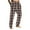 Deep Red, variant on Men's Drawstring Pocket Flannel Pants with Checked Print for Homewear Sleep Pants and Casual Loungewear Comfort,Brown,M
