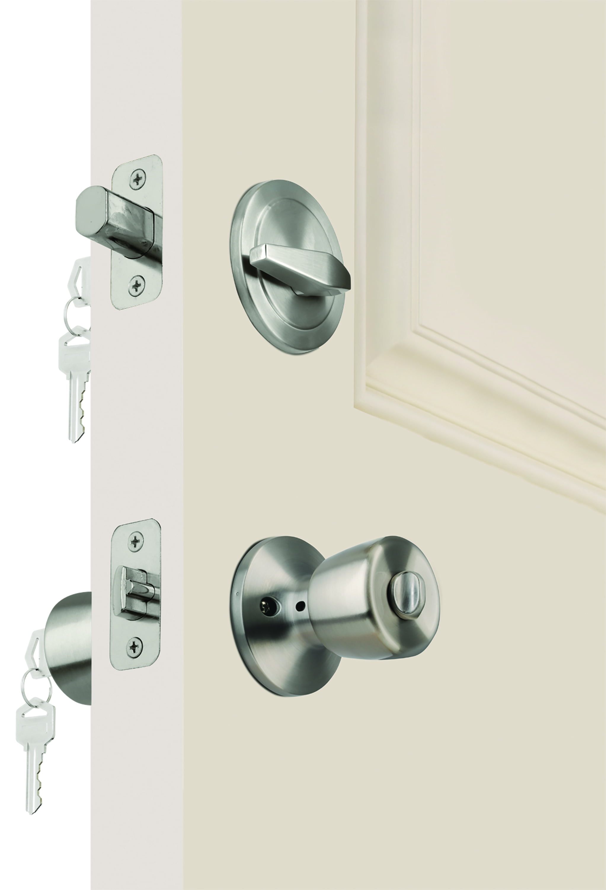 Mountain Security Doorknob and Deadbolt, 2-Pack, Stainless Steel Finish