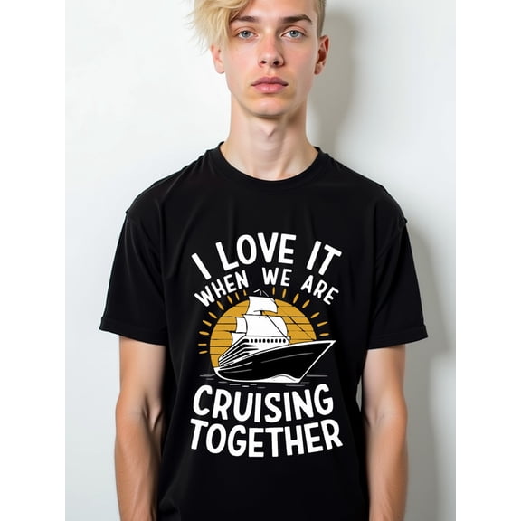 Love Cruising Together men t-shirts black graphic tees 2026 Spring and summer outdoor loungewear Vintage Unisex Shirt Cotton tshirts