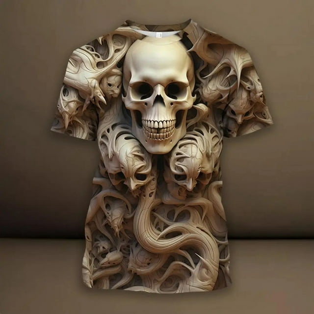 T-shirt à Col Rond 3D de Rue pour Hommes à Manches Courtes, T-Shirt à Manches Courtes à la Mode et Cool, Chemises en Vrac pour Hommes, T-Shirts Graphiques pour Hommes, T-Shirt pour Homme, T-Shirt pour Homme, T-Shirts Grande Taille pour Hommes