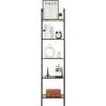 thumbnail image 6 of Ladder Shelf, 5-Tier Wood Wall Mounted Bookshelf with Metal Frame, Vintage Open Display Organizer Rack, Leaning Storage Shelves for Living Room, Bedroom, Home Office, Rustic Brown, 6 of 6