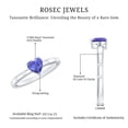 thumbnail image 5 of Rosec Jewels Tanzanite Heart Promise Ring for Women - Tanzanite Diamond Ring - 6 mm - AAA Quality - Ready to Gift for Valentines, 10K White Gold, US 10.00, 5 of 8