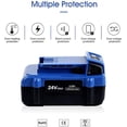 thumbnail image 4 of TenHutt 24V 6.0Ah Battery Replacement for Kobalt 24V Max KB624-03 KB524-03 KB424-03 KB224-03 KB124-03 0673802 Lithium Ion Cordless Tools Battery(2Pack), 4 of 6