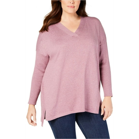 Style & Co. Womens High Low Tunic Blouse, Purple, 2X