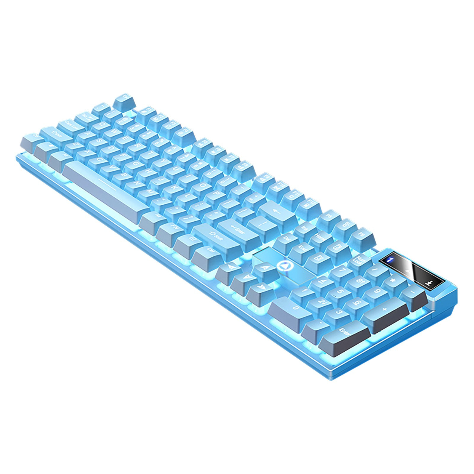 Blasgw Gaming Keyboard USB Wired Floating Keyboard, Ergonomic Water Mechanical Feeling Keyboard, Ultra-Slim LED Backlit Keyboard For Desktop, Compute Blue