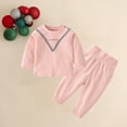 thumbnail image 2 of Elainilye Fashion Baby Girl Fall Outfits Underwear Set Cotton Mock Neck Winter Coat High-waisted Pants 2 Piece Set,Pink, 2 of 5