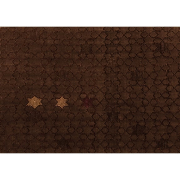 Ahgly Company Indoor Rectangle Abstract Orange Modern Area Rugs, 5' x 7'