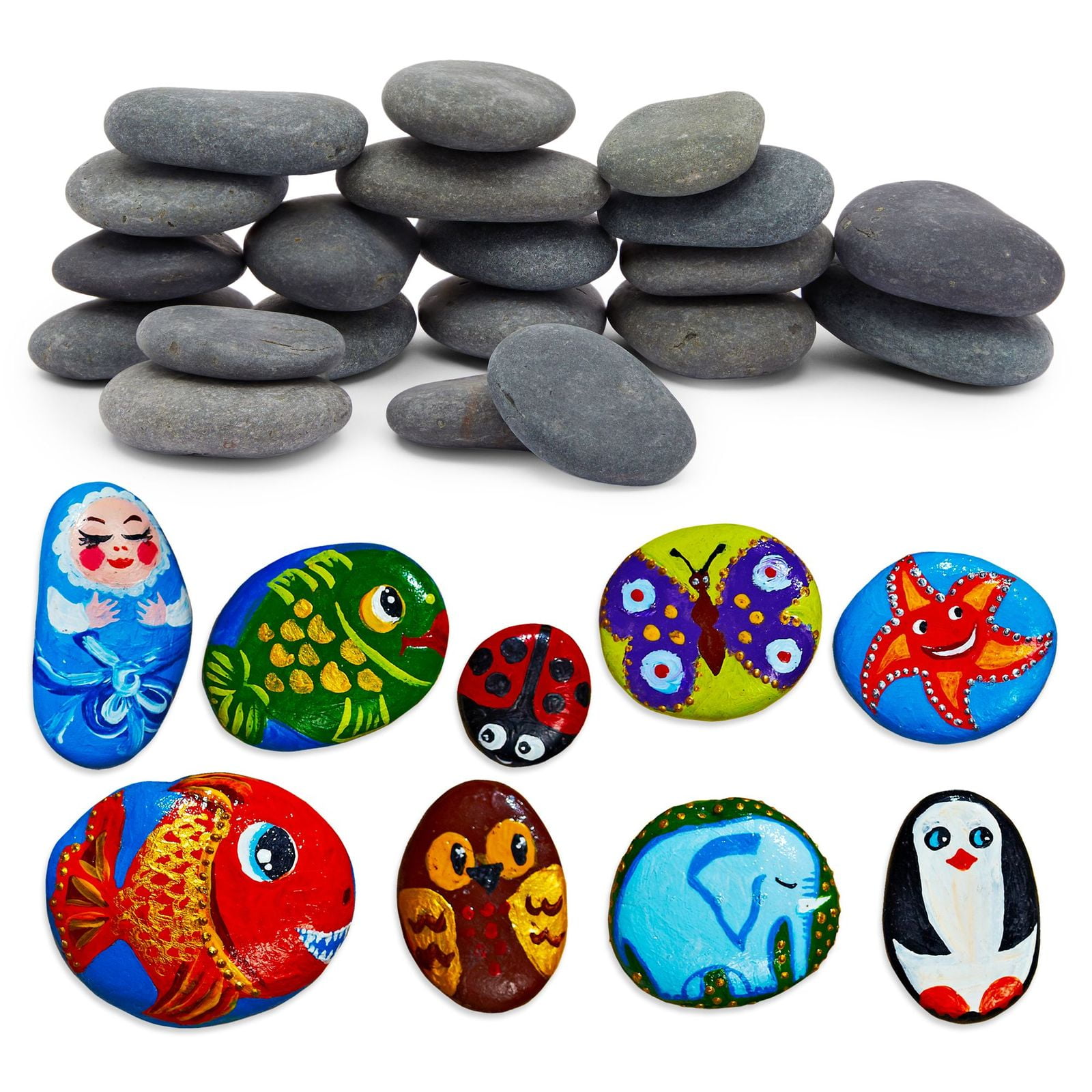 5-7cm&7-10cm Crafts Paint Stones for Kids Arts Smooth Rocks Painting Painting DIY Crafts Natural River Stones 20 Pcs Rocks Painting Flat Stones for Painting Painting Rock Natural River Stone