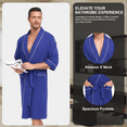 thumbnail image 3 of EA'S SECRET Mens Robes 100% Cotton Lightweight Kimono Bathrobe Soft Robe ShorttSleeve Sleepwear Soft Knee Length Robe with Pockets Spa Robes for Men (Cobalt Blue,2XL), 3 of 8