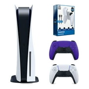 Sony Playstation 5 Disc with Extra Controller and Surge Battery Pack Bundle - Galactic Purple