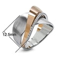 thumbnail image 4 of Creative Two-Tone Personalized Metal Microinlaid Zircon Ring Jewelry GiftThe Best Gift for A Loved One, 4 of 4