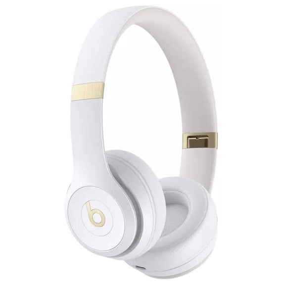 Refurbished Beats - Solo 4 Bluetooth Wireless On-Ear Headphones Warm White (Grade A+)
