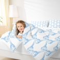 thumbnail image 4 of Manfei Dreamy Princess Bow Full Size Comforter Sets, Blue Ribbon Bowknot Bedding Comforter Set, Teens Kids Boys Girls Reversible Bedding Sets, Lightweight Room Decor, 3-Piece, 4 of 8