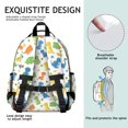 thumbnail image 5 of Colorful Dinosaur and Leaf Pattern Cute School Backpack Bag for School with Padded Back and Adjustable Shoulder Straps 15.25"x11.5"x5.25", 5 of 5