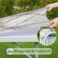 thumbnail image 6 of White Marble Rose Gold Line Pattern Square Fitted Tablecloth with Elastic Edge,Square Table Cover,Washable Elastic Table Cover for Home Kitchen Party Decor 36"x36", 6 of 6