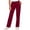 Wine, variant on QIYAGBSA Scrub Pants for Women Soft Stretch Drawstring Elastic Waist Multi Cargo Thigh Pockets Work Uniform Long Shifts Daily Duty Easy Move