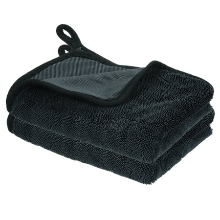 Uxcell 2 Pcs 600gsm Microfiber Towels for Cars 15.7 x 23.6 Inch Car Drying Towel Drying Towels Car Detailing Extra Large Super Absorbent Towel for SUV Truck Home Dark Gray