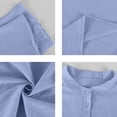 thumbnail image 4 of CCRFTGI Mens Shirts Henley Big and Tall Short Sleeve Button Collar T-Shirt Summer Lightweight Beach Hawaiian Mens T-Shirts Light Blue L, 4 of 6