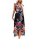 thumbnail image 1 of Moda de mujer vacaciones verano estampado cuello en V manga corta fiesta playa vestido suelto Split Irregular dobladillo falda larga Pompotops  ghjkhdj12861, 1 of 8
