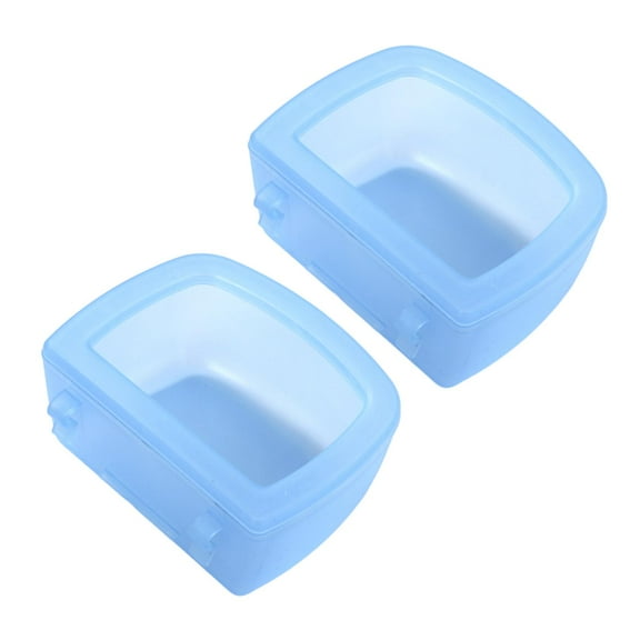 FITYLE 2Pcs Pet Kennel Cage Bowls Water Feeder Dish Easily to Carrier Bowl for Wire Cages or Crates for Kitty Small Animals Blue