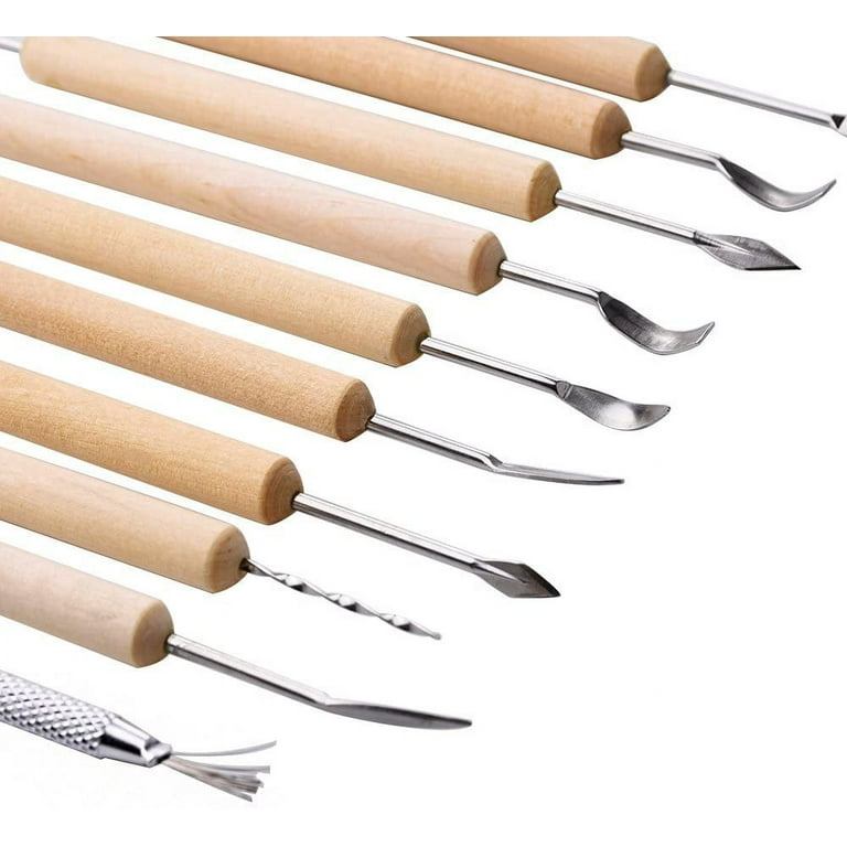 LNKOO 11 Pcs Wooden Handle Clay Pottery Sculpting Tools,Beginner's Clay  Sculpting Set - Wood and Steel,Home School Use,Great Gift 