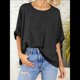 thumbnail image 5 of Camiseta Holgada Informal de Verano de Corta para Mujer. Negro M, 5 of 10