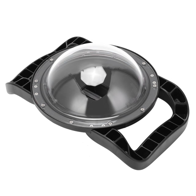 Dome Dual Handheld Port Protective Case, Waterproof Durable 180 View Dome Camera Housing Case For 9 Action Camera