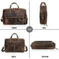 thumbnail image 3 of RUZIOON Full Grain Leather Briefcase For Men Business Travel Fits 17'' Laptop Messenger Bag Office Briefcase Crossbody Travel Bag For Men, 3 of 7