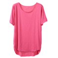 thumbnail image 4 of Birdeem T-Shirt Femme Col Rond Couleur Unie Manches Courtes Ample, 4 of 10