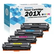 thumbnail image 1 of PrinterProTM Remplacement Compatible pour Cartouche de Toner HP 201X CF400X CF401X CF402X CF403X Haut Rendement HP 201A CF400A CF401A CF402A CF403A - HP Color Laserjet Pro M252dw M252n MFP M277dw M277n (1 Ensemble), 1 of 4