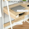 thumbnail image 4 of HOMCOM Home Office desk, Computer Desk for Small Spaces, Writing Table with Drawer and Storage Shelves, Natural, 4 of 9