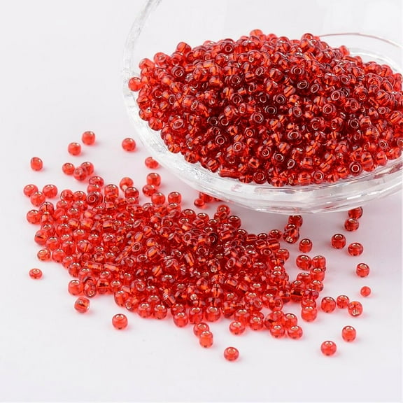 8/0 Glass Seed Beads Silver Lined Round Hole Round Red 3mm Hole: 1mm about 1097pcs/50g DIY