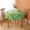 thumbnail image 3 of Round Tablecloth Daisy Print 60 Inch Table Cover Wrinkle Free Fabric Kitchen Dining, 3 of 5