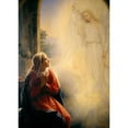 thumbnail image 2 of Carl Bloch 14x18 Black Ornate Wood Framed Double Matted Museum Art Print Titled - The Annunciation (1890), 2 of 5