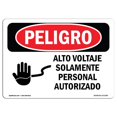 thumbnail image 1 of SignMission OS-DS-P-1014-LS-1340 Panneau de Danger OSHA - Personnel Autorisé Haute Tension Espagnol, 1 of 1