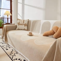 NAYOROOM Artistic Beige Sofa Cover，Couch Cover Protector Slipcover Sofa Towel Furniture Cover for Living Room（71"x 134" X-Large）