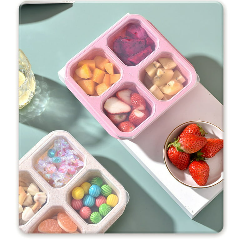 Snack Containers, Genteen Small Kids Snack Containers for School 3  Compartment Travel Snack Containers with Dividers Portion Control Lunch box  for Kids with Leak-proof Lids BPA Free : Buy Online at Best